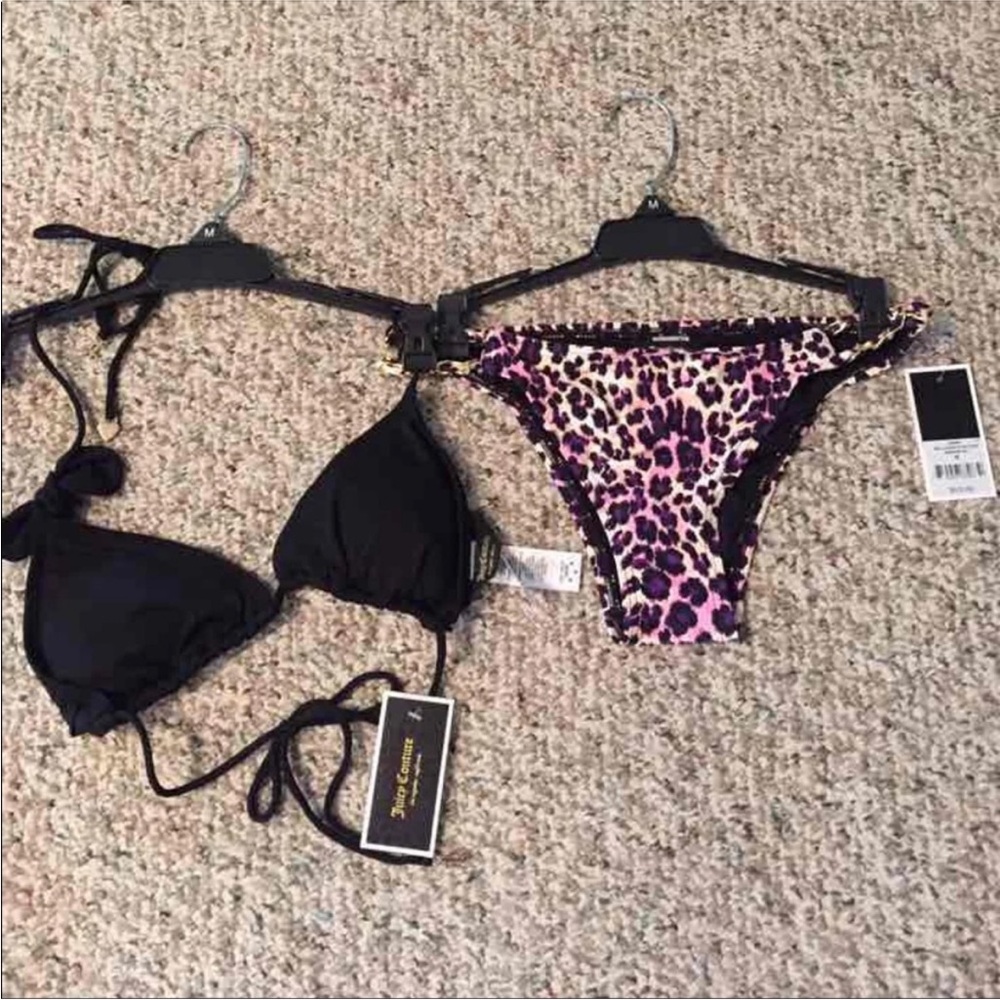 Juicy Couture Black and Purple Bikini Swim Set new with tags size medium